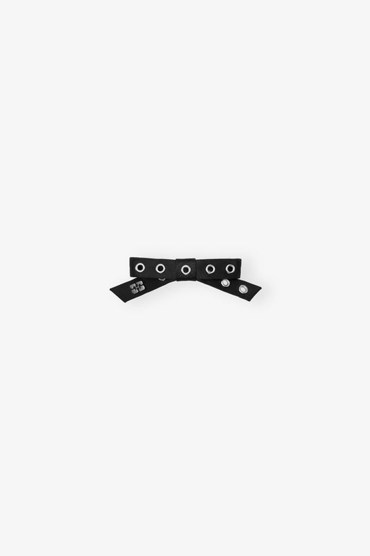 GANNI Classic | Black Black Eyelet Bow Barrette