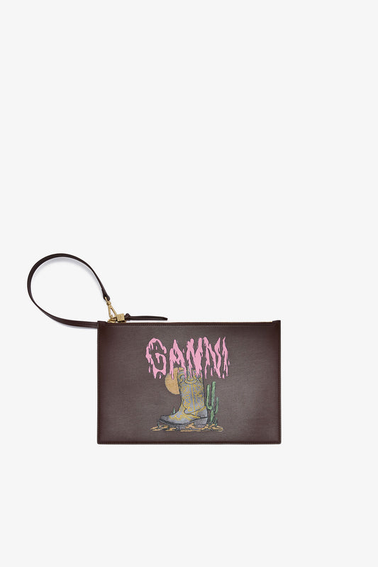 GANNI Customer Favorite | Chicory Coffee Bou Flat Pouch with Western Boot